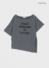 Olluon Loose Fit One Shoulder Short Sleeve Tee