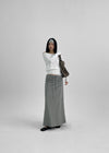 Shuko Terry Stripe Long Skirt