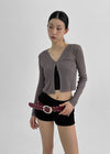 Tiang Knit Crop Linen Cardigan