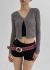 Tiang Knit Crop Linen Cardigan