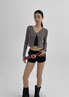 Tiang Knit Crop Linen Cardigan