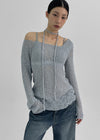 Dalki Off-Shoulder Loose Summer Knit (Belt Set)