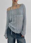 Dalki Off-Shoulder Loose Summer Knit (Belt Set)
