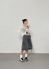 Ssohkeng Sheer Frill Crop Cardigan