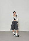 (UNISEX) Chatonner Banding Washed Cargo Bermuda Pants