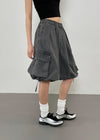 (UNISEX) Chatonner Banding Washed Cargo Bermuda Pants