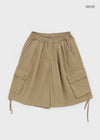 (UNISEX) Chatonner Banding Washed Cargo Bermuda Pants