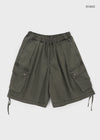 (UNISEX) Chatonner Banding Washed Cargo Bermuda Pants