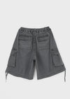 (UNISEX) Chatonner Banding Washed Cargo Bermuda Pants
