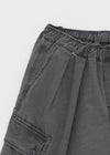 (UNISEX) Chatonner Banding Washed Cargo Bermuda Pants