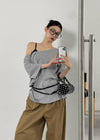 Tureming Loose Fit Asymmetrical Shoulder T-Shirt