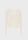 Ssohkeng Sheer Frill Crop Cardigan