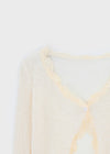 Ssohkeng Sheer Frill Crop Cardigan