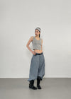 Berop Stripe Carpenter Wide Balloon Pants