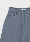 Berop Stripe Carpenter Wide Balloon Pants