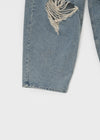 Chemnock Washed Distressed Wide Denim Pants