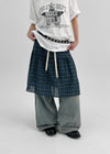 Tupel Check Tiered Midi Skirt
