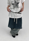 Tupel Check Tiered Midi Skirt