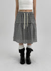Tupel Check Tiered Midi Skirt