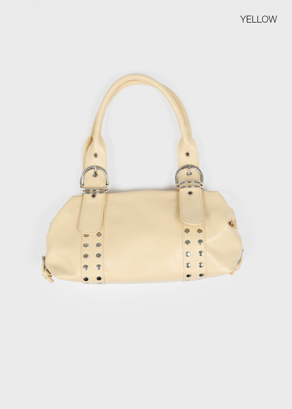 Camille Studded Leather Shoulder Bag – BLACKUP