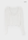 Sendel Sheer Lace Crop Cardigan