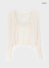 Sendel Sheer Lace Crop Cardigan