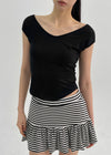 [MADE] Lensha V-Neck Cap Short Sleeve T-shirt