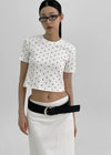 Kongking Dot Crop Short Sleeve Tee