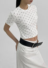 Kongking Dot Crop Short Sleeve Tee