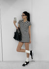 [MADE] Lyon Stripe Hood Mini Dress