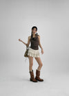 Hevill Tiered Mini Skirt Pants