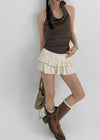 Hevill Tiered Mini Skirt Pants