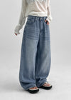 Cochon Stripe Wide Summer Denim Pants