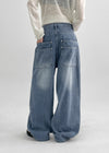 Cochon Stripe Wide Summer Denim Pants