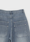Cochon Stripe Wide Summer Denim Pants