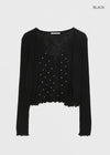 Morots Set – Frill Cardigan & Frill Dot Sleeveless Top