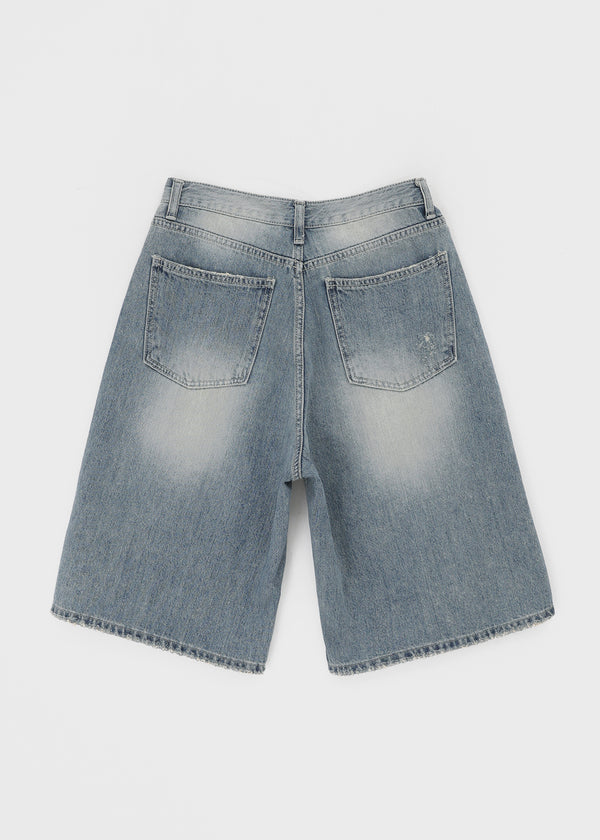 【2plan】Broing damage bermuda denim pants Rebabee Damage Bermuda Denim Pants – BLACKUP