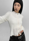 [MADE] Sharp Slim Knit Zip-up