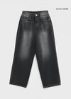 Remitin gewaschene weite Denim-Hose