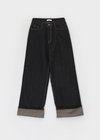 Katzen Non-Fade Roll-Up Wide Denim Pants