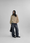 Lotuel loose fit cable knit wool 50%