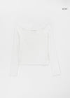 [B-BASIC] Standard Off Shoulder Long Sleeve Tee