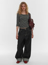 Widusson Non-Fade Balloon Wide Denim Pants