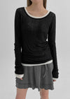 Jarvent U-neck Tencel Long-sleeved T-shirt (30% lana)