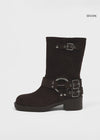 Rilton suede buckle short boots