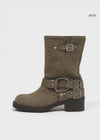 Rilton suede buckle short boots