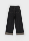 Katzen Non-Fade Roll-Up Wide Denim Pants