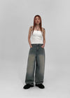 Pantalons en denim larges Nickel Washing