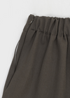 Ribbed banding pleated mini skirt pants