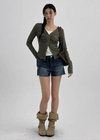 Lailin Cutting Denim Shorts